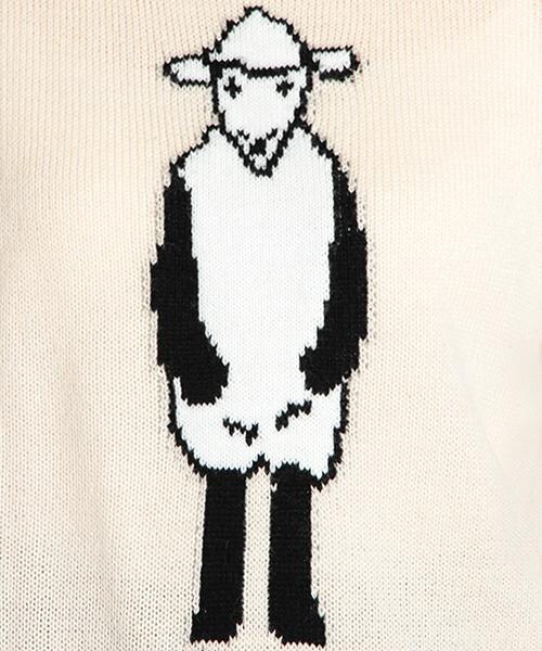 RAY CASSIN（レイカズン）の「【mer×村田倫子ちゃんコラボ】羊ニットトップス（トップス・レディース・ブルー/キナリ・FREE）」の5枚目の写真