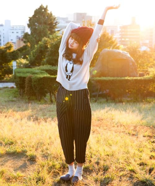 RAY CASSIN（レイカズン）の「【mer×村田倫子ちゃんコラボ】羊ニットトップス（トップス・レディース・ブルー/キナリ・FREE）」の11枚目の写真