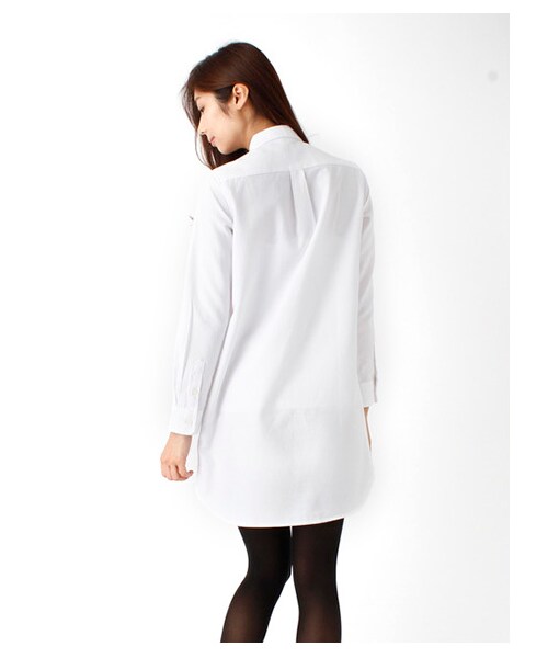 earth music&ecology（アースミュージックアンドエコロジー）の「オックスシャツワンピース（ワンピース・レディース・オフホワイト・XS/L）」の3枚目の写真