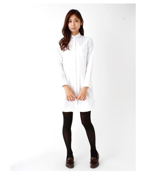 earth music&ecology（アースミュージックアンドエコロジー）の「オックスシャツワンピース（ワンピース・レディース・オフホワイト・XS/L）」の8枚目の写真