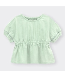 GU（ジーユー）の「BABY(TODDLER)GIRLSハシゴレースブラウス(半袖)+E（トップス・キッズ）」