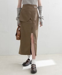 OLIVE des OLIVE | レイヤードラップ風ビットスリットスカート(スカート)