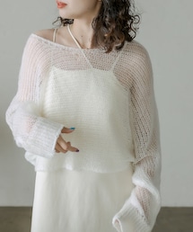 mystic | モヘア混シアーニットプルオーバー(ニット/セーター)
