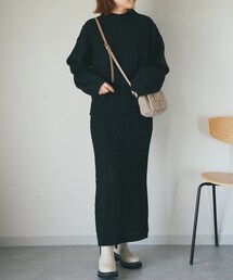 un dix cors（アンディコール）の「《予約》【時短アイテム】アラン柄セットアップ（ワンピース）」