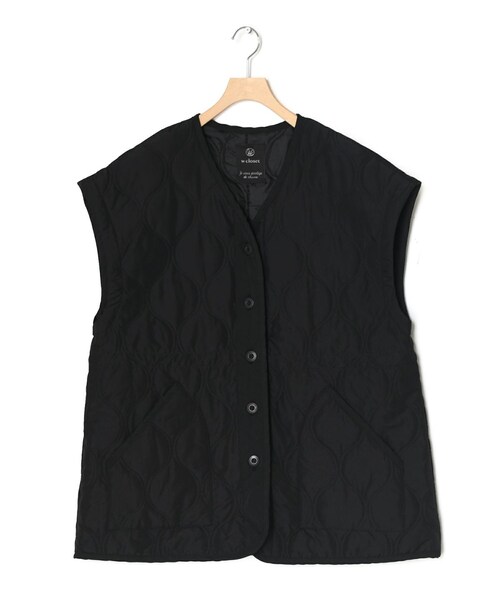 w closet(ダブルクローゼット)の「★先行予約★中綿キルティングVネックジャケット【9月中旬入荷】(ジャケット/アウター・レディース・アイボリー/Lカーキ/ブラック/ベージュチェック・FREE)」の20枚目の写真