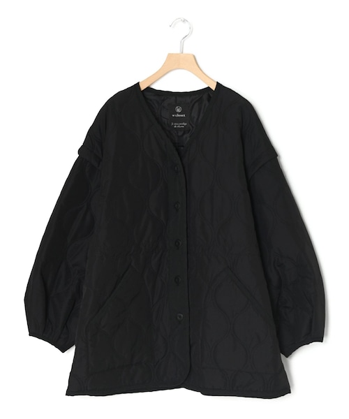 w closet(ダブルクローゼット)の「★先行予約★中綿キルティングVネックジャケット【9月中旬入荷】(ジャケット/アウター・レディース・アイボリー/Lカーキ/ブラック/ベージュチェック・FREE)」の18枚目の写真