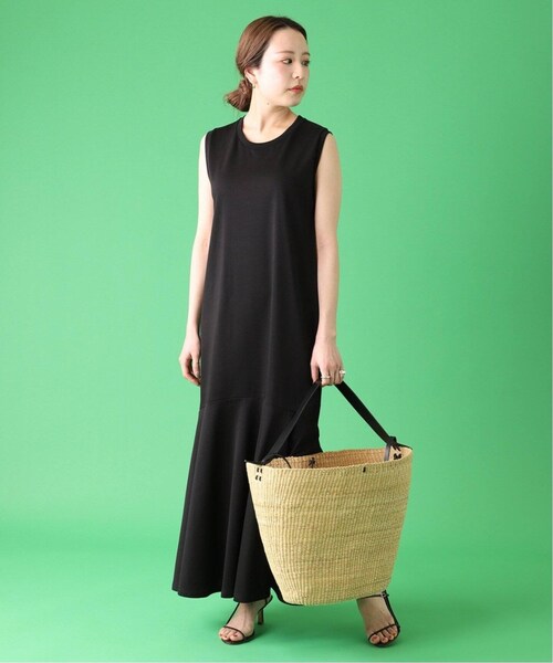 plage 新品　ティアードノースリーブワンピース　ブラック plage（プラージュ）の「《追加予約》ティアードノースリーブ