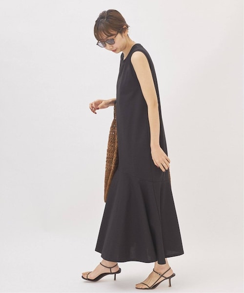 plage ティアードノースリーブワンピース 2022SS ブラック 36 plage ティアードノースリーブワンピース 2022SS ブラック 36