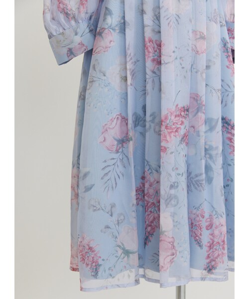 Marjorie（マージョリー）の「凡間精靈，獨家夢幻花卉腰際鏤空壓摺洋裝（ワンピース/ドレス・レディース・印花・XS/S/M/L）」の10枚目の写真