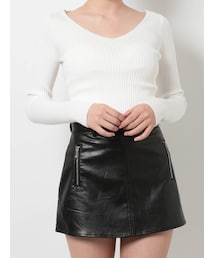 GYDA | Vネックリブニットトップス(ニット/セーター)