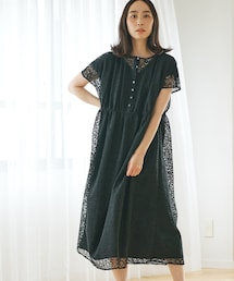 PUAL CE CIN | 清潔感と品の良さが漂う華やぎレースワンピース(ワンピース)