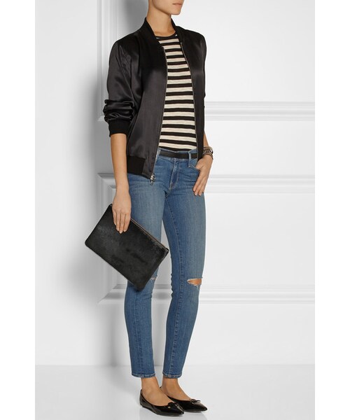 CLARE VIVIER（クレアヴィヴィエ）の「Clare V Margot calf hair clutch（クラッチバッグ・レディース・Black）」の2枚目の写真