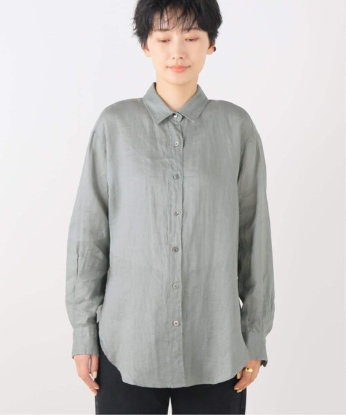 FRAMeWORK（フレームワーク）の「ワッシャーリネンレギュラーシャツ（トップス・カーキ/(036)/フリー/在庫あり）」の4枚目の写真