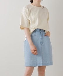 DOUBLE NAME（ダブルネーム）の「ウエスト釦ダイヤステッチひざ上丈スカート（スカート）」