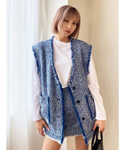 EMODA（エモダ）の「フリンジヘムツイードベスト（テーラード