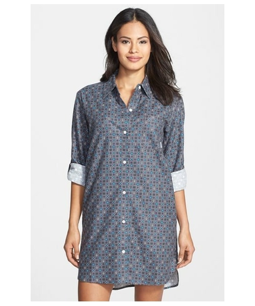 Dkny Printed Shirt Collar Sleepshirt