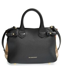 BURBERRY | Burberry 'Small Banner' House Check Leather Tote(トートバッグ)