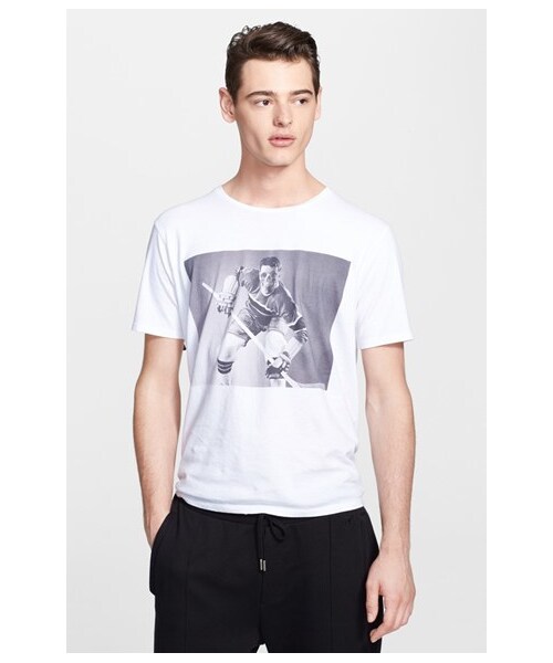 The Kooples(-)の「The Kooples SPORT 'Skull Hockey Player' Graphic T-Shirt(Tシャツ/カットソー・メンズ・White・Regular X-Large/Regular Small/Regular Large/Regular Medium)」の1枚目の写真