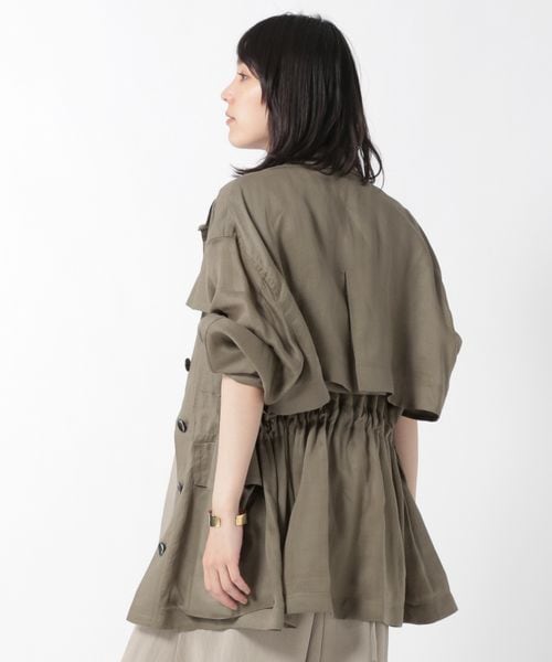 Chaos（カオス）の「フロマージュリネンブルゾン（ジャケット/アウター・レディース・ブラック09/ベージュ55/ライトベージュ56/モカ59/ネイビー88・FREE）」の2枚目の写真