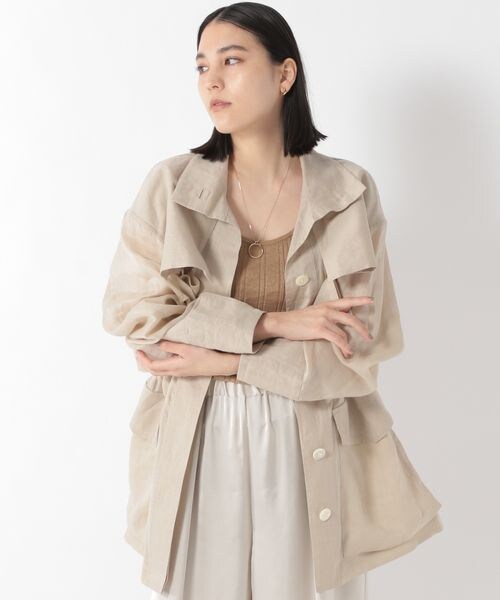 Chaos（カオス）の「フロマージュリネンブルゾン（ジャケット/アウター・レディース・ブラック09/ベージュ55/ライトベージュ56/モカ59/ネイビー88・FREE）」の16枚目の写真