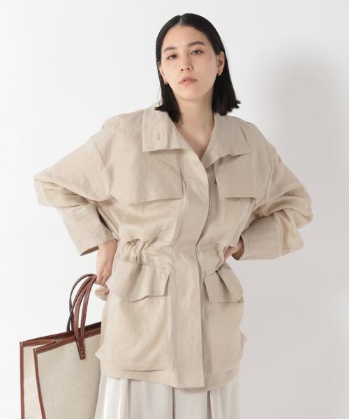 Chaos（カオス）の「フロマージュリネンブルゾン（ジャケット/アウター・レディース・ブラック09/ベージュ55/ライトベージュ56/モカ59/ネイビー88・FREE）」の3枚目の写真