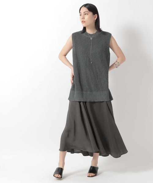 Chaos（カオス）の「バートフルフレアワンピース（ワンピース/ドレス・レディース・チャコールグレー18/モカ59・FREE）」の9枚目の写真