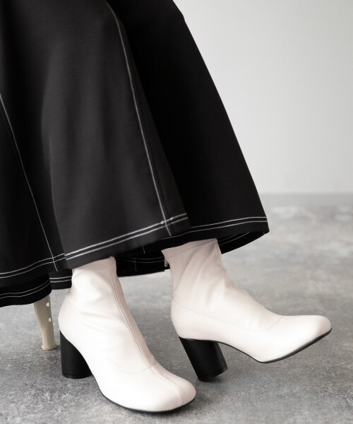 【美品】HARE ガラメッシュヒールブーツ　ブラック　モード　Lサイズ 美品】HARE ガラメッシュヒールブーツ ブラック モード Lサイズ