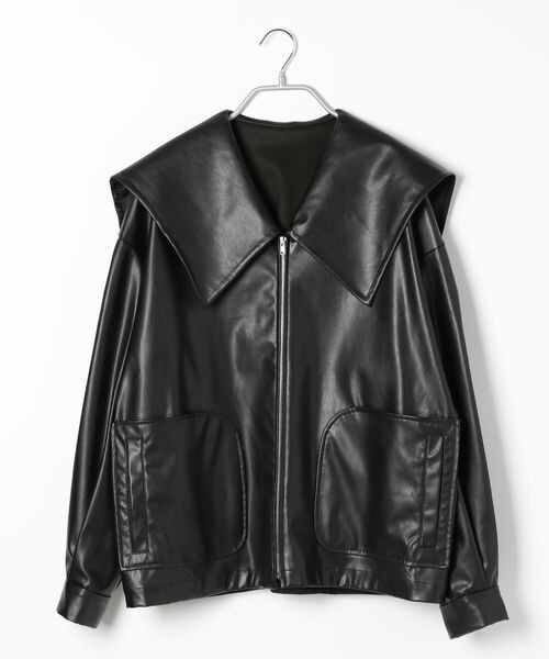 Heather（ヘザー）の「ラッフルレザーブルゾン（）」 - WEAR