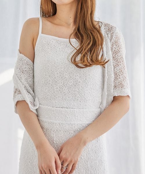 Heather ホワイト レース キャミソール Heather（ヘザー）の「ストレッチレースキャミ（）」 - WEAR