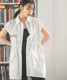 JEANASIS | ストーンウォッシュミリタリーベストワンピース(トップス)