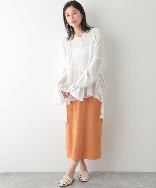 LEPSIM（レプシィム）の「ヨウリュウナロースカート（スカート・レディース・ブラック09/オレンジ45/モカ54/ブルーグリーン75・FREE SIZE/FREE TALL）」の13枚目の写真