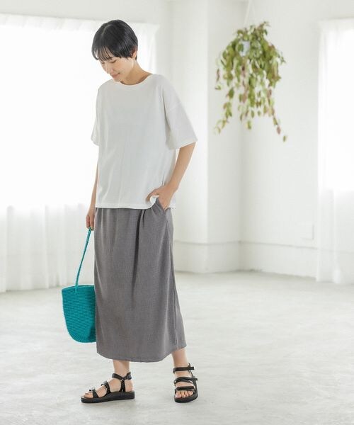 LEPSIM（レプシィム）の「ヨウリュウナロースカート（スカート・レディース・ブラック09/オレンジ45/モカ54/ブルーグリーン75・FREE SIZE/FREE TALL）」の10枚目の写真