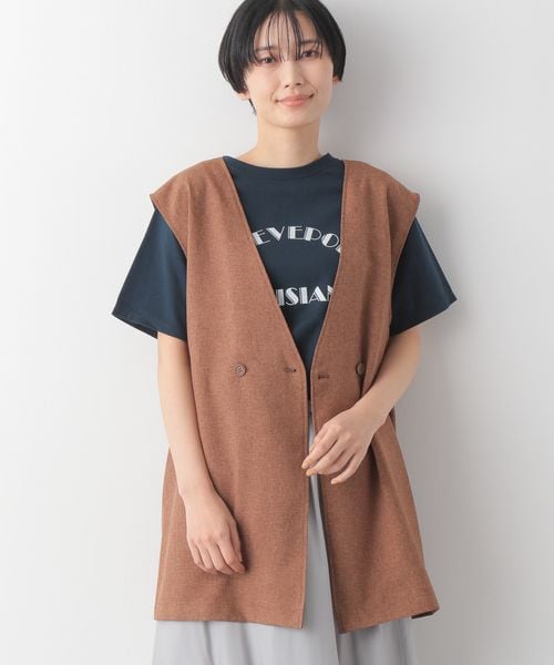 LEPSIM（レプシィム）の「リネンライク2WAYジレ（トップス・レディース・【NEW】ブラック09/グレージュ13/ブラウン58・FREE SIZE）」の3枚目の写真