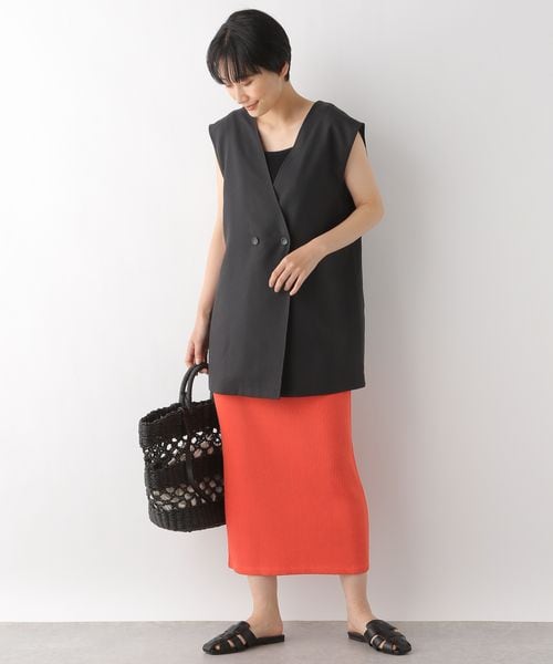 LEPSIM（レプシィム）の「リネンライク2WAYジレ（トップス・レディース・【NEW】ブラック09/グレージュ13/ブラウン58・FREE SIZE）」の5枚目の写真