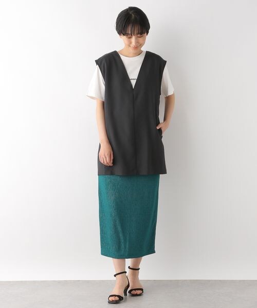 LEPSIM（レプシィム）の「リネンライク2WAYジレ（トップス・レディース・【NEW】ブラック09/グレージュ13/ブラウン58・FREE SIZE）」の4枚目の写真