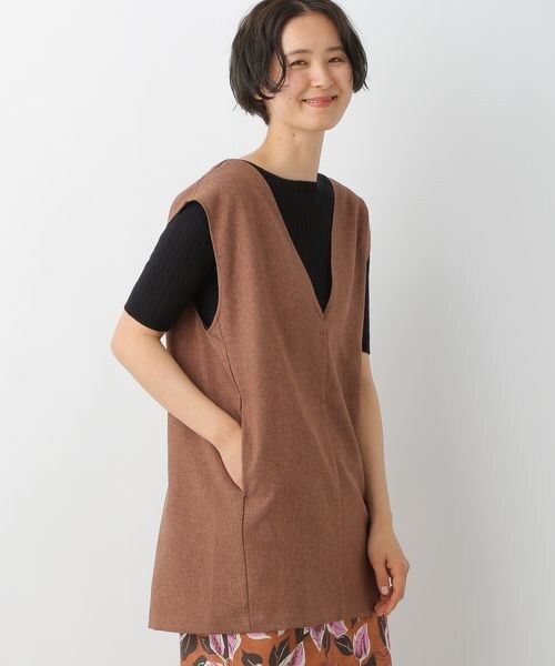 LEPSIM（レプシィム）の「リネンライク2WAYジレ（トップス・レディース・【NEW】ブラック09/グレージュ13/ブラウン58・FREE SIZE）」の12枚目の写真