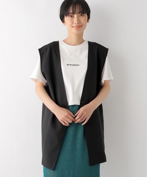 LEPSIM（レプシィム）の「リネンライク2WAYジレ（トップス・レディース・【NEW】ブラック09/グレージュ13/ブラウン58・FREE SIZE）」の6枚目の写真