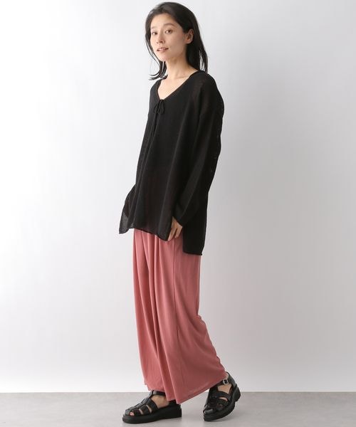 LEPSIM（レプシィム）の「ヨウリュウイージーパンツ（パンツ・レディース・ブラック09/グレージュ13/【NEW】ピンク35/グリーン72・M/L）」の7枚目の写真