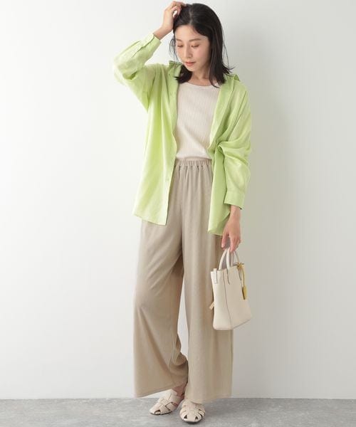 LEPSIM（レプシィム）の「ヨウリュウイージーパンツ（パンツ・レディース・ブラック09/グレージュ13/【NEW】ピンク35/グリーン72・M/L）」の6枚目の写真