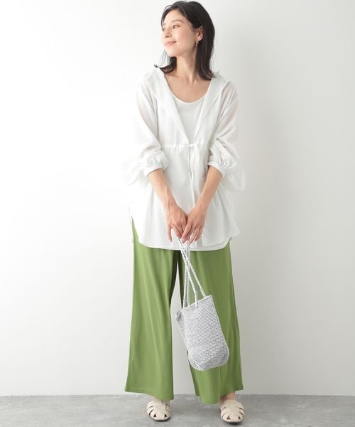 LEPSIM（レプシィム）の「ヨウリュウイージーパンツ（パンツ・レディース・ブラック09/グレージュ13/【NEW】ピンク35/グリーン72・M/L）」の8枚目の写真