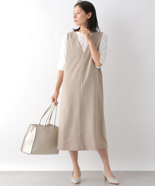 LEPSIM（レプシィム）の「ボートネックリブカットソー6分袖（トップス・レディース・オフホワイト05/ブラック09/ブラウン58・M/L）」の4枚目の写真