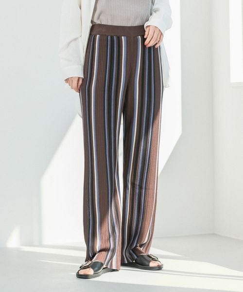 LEPSIM(レプシィム)の「12ゲージマルチストライプパンツ(パンツ・レディース・グレージュ13/ブラウン58・FREE SIZE)」の2枚目の写真