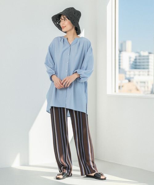 LEPSIM(レプシィム)の「12ゲージマルチストライプパンツ(パンツ・レディース・グレージュ13/ブラウン58・FREE SIZE)」の8枚目の写真