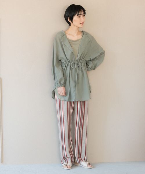 LEPSIM(レプシィム)の「12ゲージマルチストライプパンツ(パンツ・レディース・グレージュ13/ブラウン58・FREE SIZE)」の6枚目の写真