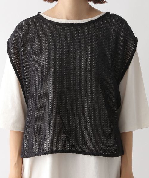 LEPSIM（レプシィム）の「メッシュ2ピースセットカットソー（トップス・レディース・ブラック09/グレージュ13・FREE SIZE）」の5枚目の写真