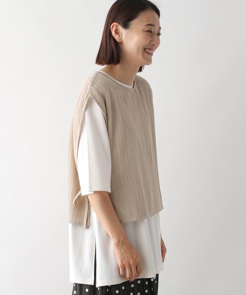 LEPSIM（レプシィム）の「メッシュ2ピースセットカットソー（トップス・レディース・ブラック09/グレージュ13・FREE SIZE）」の2枚目の写真