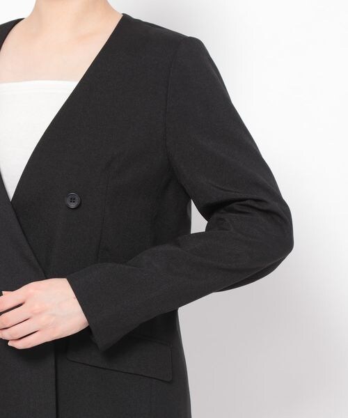 LEPSIM（レプシィム）の「ノーカラーダブルジャケット（ジャケット/アウター・レディース・ブラック09/グレージュ51/ブラウン58・M/L）」の13枚目の写真