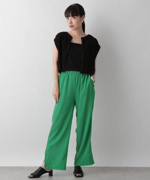 LOWRYS FARM（ローリーズファーム）の「オープンワークニットジレ（トップス・レディース・アイボリー08/ブラック09/ブラウン58・F）」の9枚目の写真