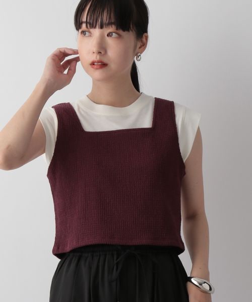 LOWRYS FARM(ローリーズファーム)の「シャーリングスクエアビスチェ(トップス・レディース・アイボリー08/ブラック09/ボルドー38/ブルー82・F)」の10枚目の写真