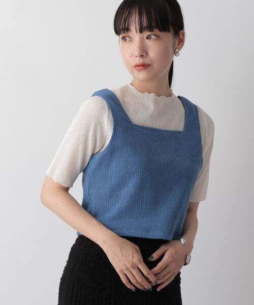 LOWRYS FARM(ローリーズファーム)の「シャーリングスクエアビスチェ(トップス・レディース・アイボリー08/ブラック09/ボルドー38/ブルー82・F)」の13枚目の写真